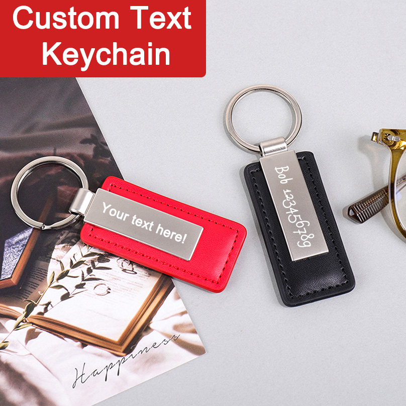 Personalized Engraved Gift - Llavero de Cuero PU con Nombre