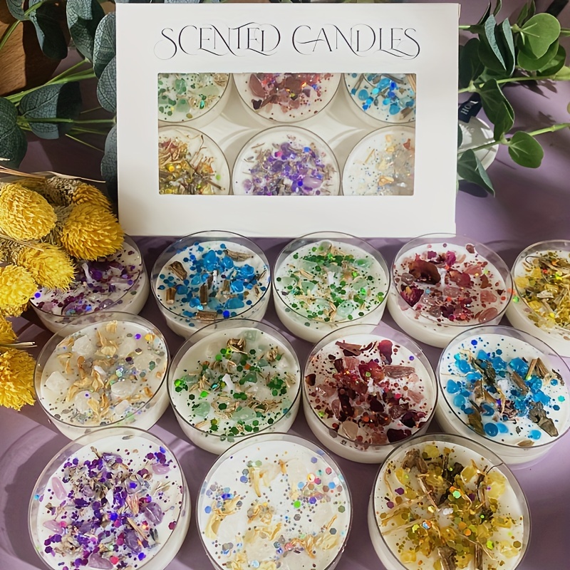 Scented Candle Luxury - Juego de 6 velas perfumadas, piedra