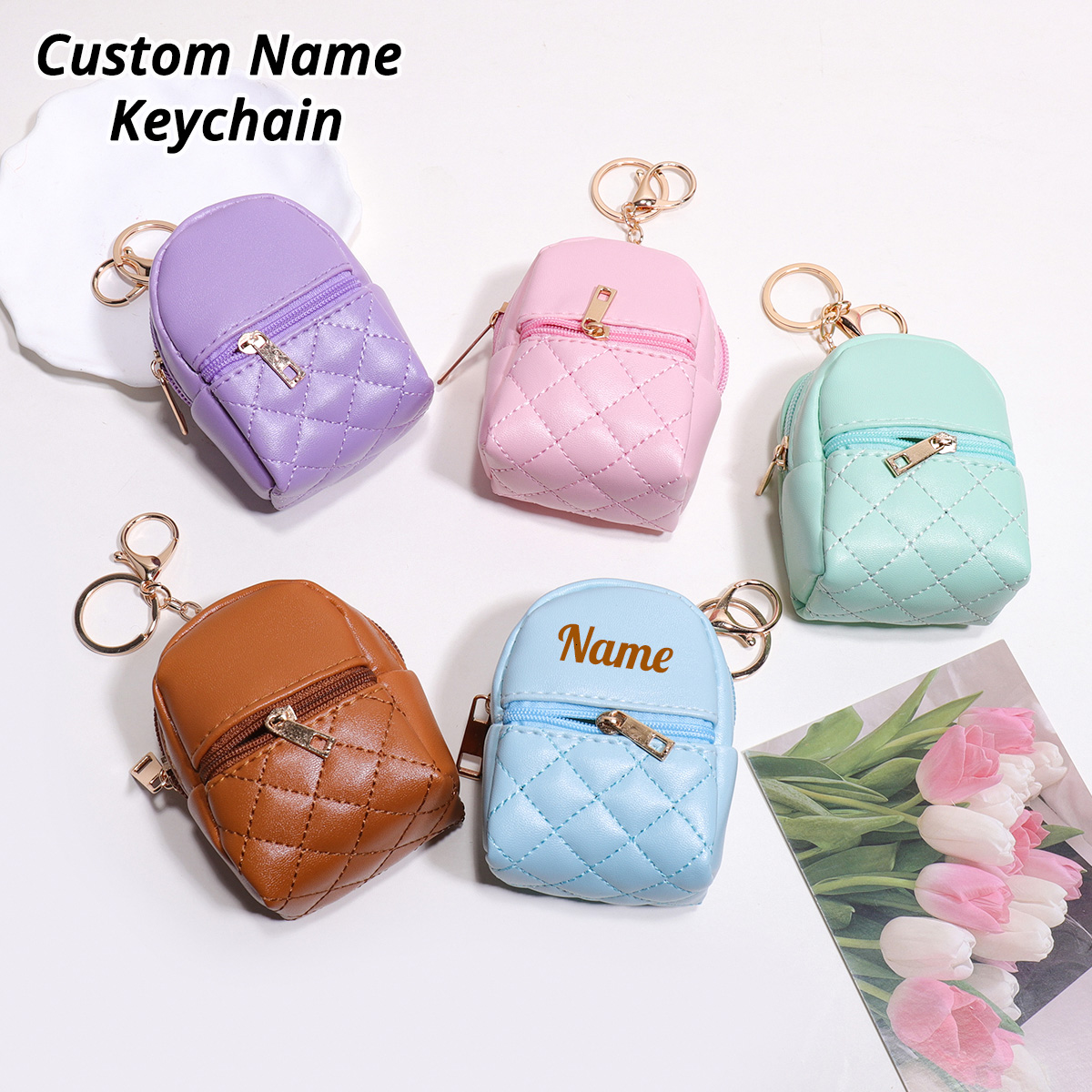 Personalized Engraved Gift - Mini Monedero con Nombre Personalizado, Bolsa