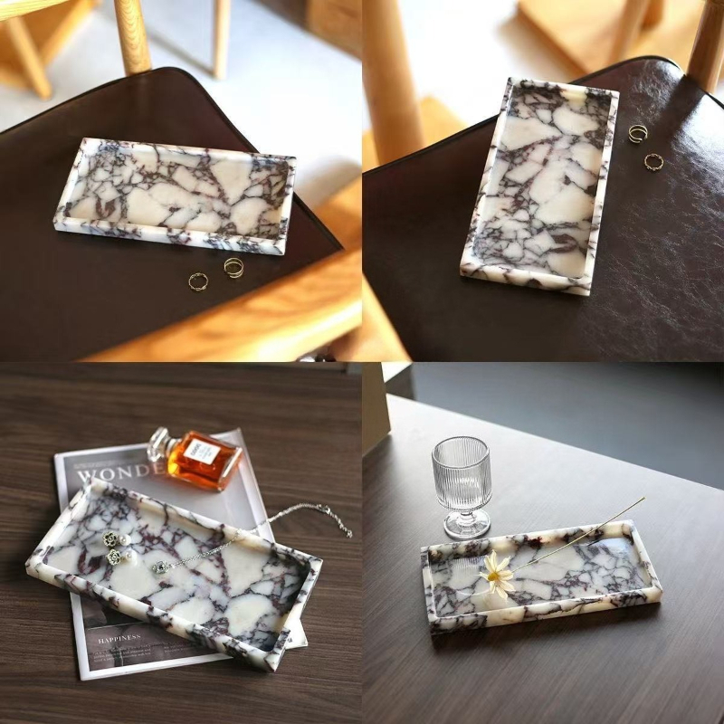 Bandeja Rectangular de mármol  - Scented Candle Luxury reseña y precio