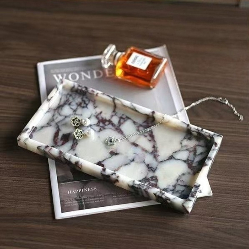 Bandeja Rectangular de mármol  - Scented Candle Luxury reseña y precio